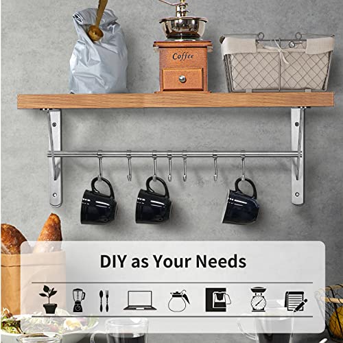 YUMORE 16 Inch Shelf Bracket, Heavy Duty L Bracket, 2 Pack - size: 16"(Soild)