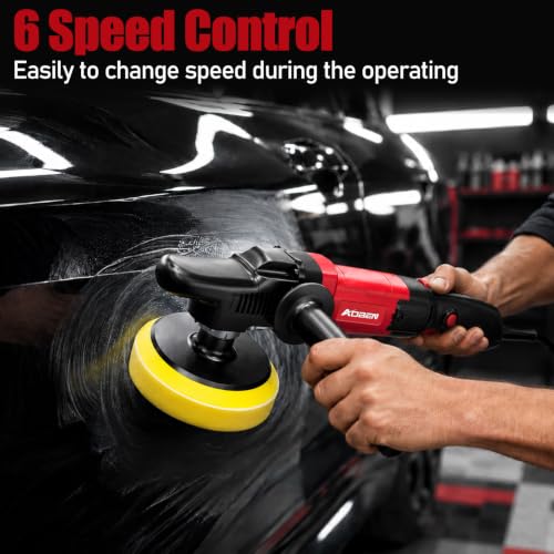 AOBEN Car Buffer Polisher,Rotary polisher,1600W Car Polisher Waxer with 6 Variable Speed,4 Polishing Pads,Detachable Handle for Car Polishing and Waxing - size: AT3501-C2