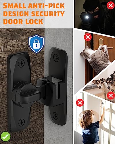 90/180 Degree Barn Door Latch Lock with Spacer, Black, 4 Pack - color: Black-4Pcs