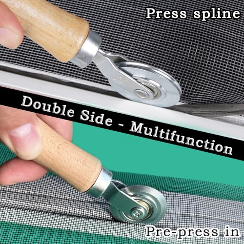 King&Charles Screen Roller Tool 2in1-Bearing Roller+Hook to Replace Mesh - size: 2 in 1