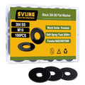100PCS M10 Flat Washers, Black Oxide 304 Stainless Steel 18-8, 10.5mm ID x 19.48mm OD Hardware Washers for Screws Bolts - color: Black, size: Metric M10