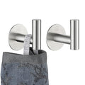 JQK Self Adhesive Towel Hook Brushed, No Drill Stick on Coat Robe Clothes Wall Hook for Bathroom Kitchen Garage 2 Pack, 304 Stainless Steel Brushed Steel, ATH110-BN-P2 - color: Brushed Steel, size: 2 Pack