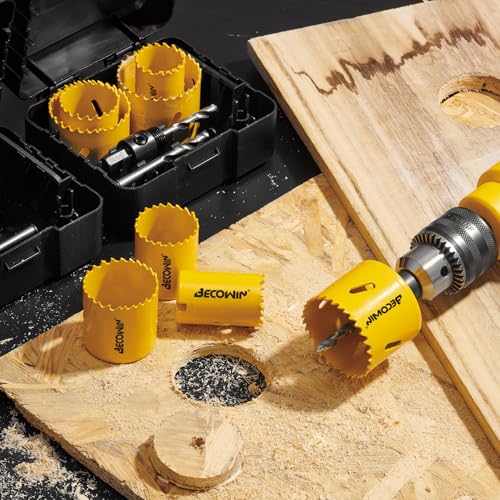 Becowin Bi-Metal Hole Saw Kit, 7PCS Hole Saw Set for Metal, Wood, PVC