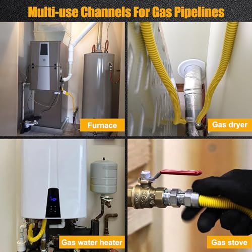 72" Dryer Gas Line Hose/Flexible Gas Line Kit with Connector1/2"MIP 3/4"FIP 3/4"MIP,5/8" OD Gas Range Connector Kit for Gas Stove,Dryer,Water Heater-by MIFLUS - size: 72in