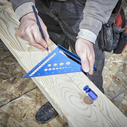 Tall Stair Gauges for Framing Square with Holder & Hook, 2P/Blue - color: Blue