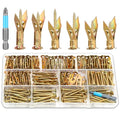 MAPVOLUT 182-Piece Self Drilling Drywall Anchors with Screws Kit – Heavy Duty Metal Wall Anchors for Drywall, No Drill Needed, (Up to 80LB Capacity) Includes #8 Phillips Bit & Storage Box