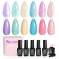 Beetles Glitter Gel Nail Polish Set 6 Colors Sparkle Gel Polish Kit - color: A - Mixed Finishes | Nebula Halo