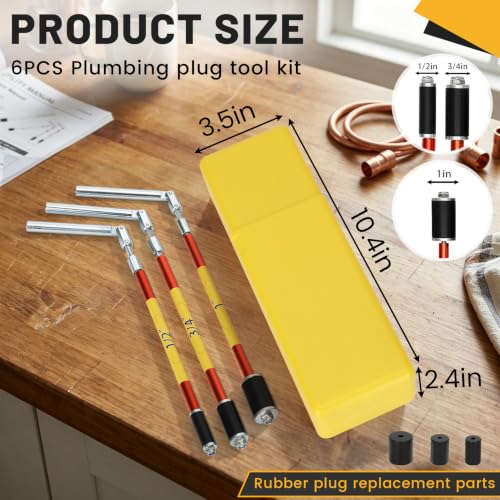 2000 Plumbing Plug Tool Kit, Water Stopper for Pipes 1/2", 3/4" and 1"