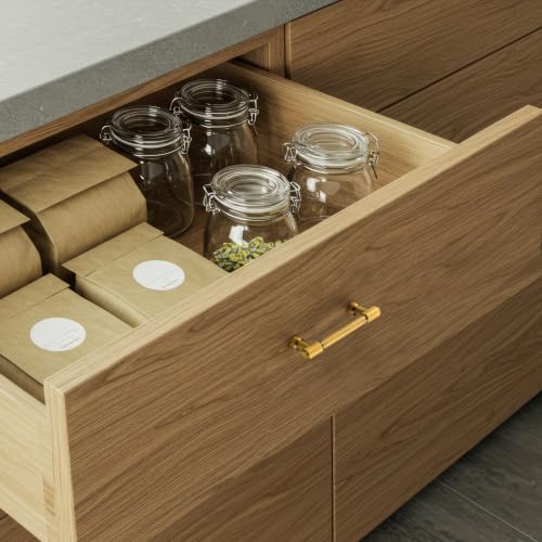 Ravinte Brushed Brass Kitchen Pulls Cabinet Handles 3 Inch 10 Pack - color: Brushed Brass, size: 3 Inches Hole Center