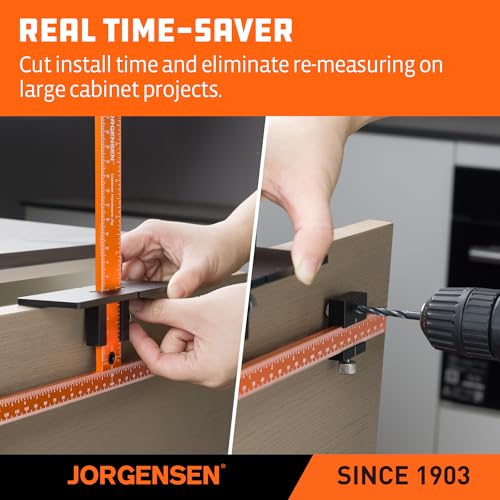JORGENSEN Cabinet Template Jig for Handle and Knob, Drawer Hardware Jig