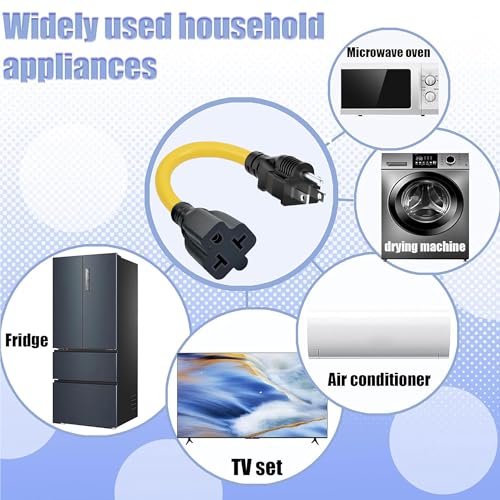 1Ft 15 Amp Household to 20 Amp AC Power Adapter Cable 12AWG Outdoor - size: 1Ft extension cord