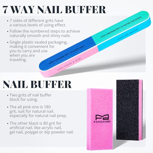 FANDAMEI Cuticle Kit, Nail Prep Kit, Nail Care Kit, Manicure Kit for Women