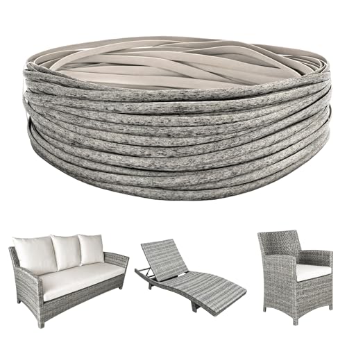 Lahpivieh 130 Ft Wicker Repair Kit, Plastic Wicker Material, Faux Rattan Replacement Supplies for Patio Furniture Sofa Chair Repair (Mottled Grey) - color: Mottled Grey, size: 0.55 Lbs