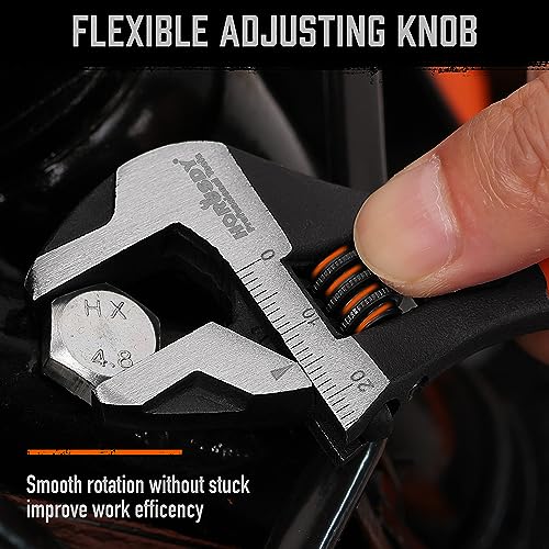 HORUSDY Adjustable Wrench Set | 2-Piece | 6-Inch and 10-Inch Wrenches | Metric & SAE Scales | Cushion Grip Wrench | Cr-V Steel - style: 2PC Wide Jaw Set (6" 10")