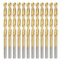uxcell 12pcs Titanium Twist Drill Bit 3/16" Drilling Dia High Speed Steel Drills for Hardened Metal, Stainless Steel, Cast Iron, Wood, Plastic - size: 3/16 inch