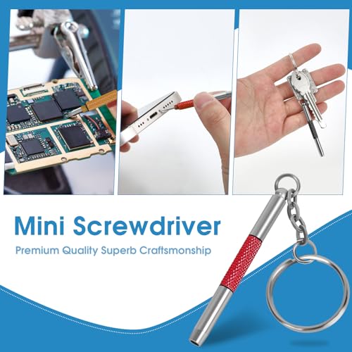 UNEAK - Eyeglass Screwdriver Repair Kit Black & Red & Yellow Precision 3 in 1 Mini Screwdrivers Set Keychain Glasses, Sunglasses, Sunglass, Watch, Electronics, Eyeglasses, Flat Head, Phillips, Hex - color: Black and Red and Yellow