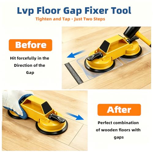 Floor Gap Vinyl Fixer Tool Repair Tool Enhanced Suction Cup 45°Striking - color: Yellow