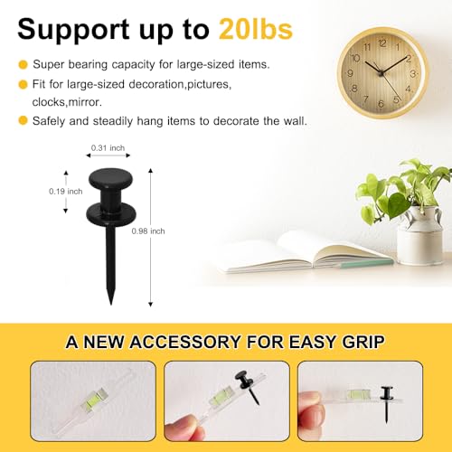 FUZANWJ 50Pcs Double Headed Picture Hanging Nails, Picture Hangers, 50pcs