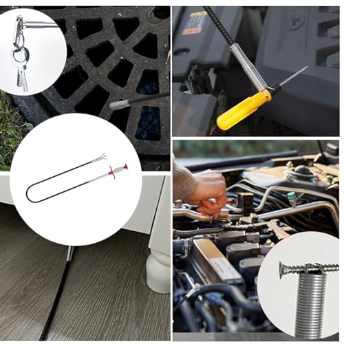 Drain Snake,61 inch Flexible Grabber Claw Pick Up Reacher Tool,Drain Clog Remover - Gutter Cleaning Tools for Home Sink, Bathroom Tub,Drain, Toilet, Tight Spaces - style: 61 in