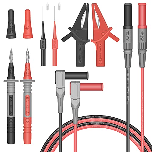 HANDSKIT Double-Insulated Multimeter Leads Set, 30A Multimeter Test Leads