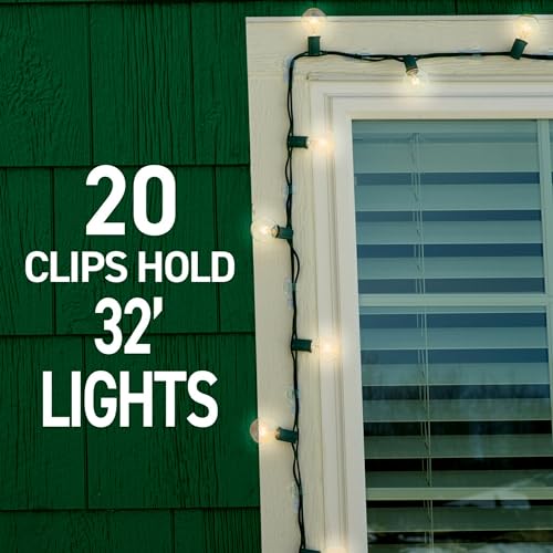Command Outdoor Light Clips, Clear, 20 Clips, 24 Weather Resistant Strips (Pack of 3) - size: 20 Clips (Pack of 3)