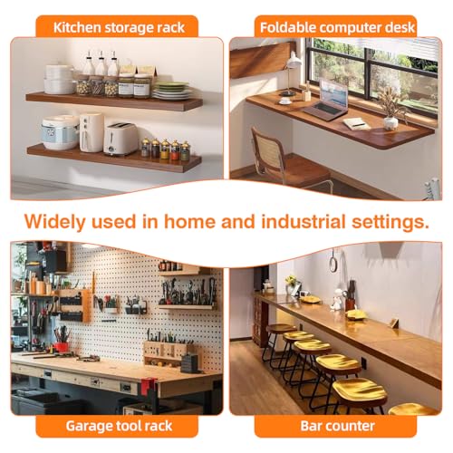 Hidden Shelf Brackets 10 in Heavy Duty Floating Shelf Bracket DIY Wall Mounted Shelves Support Hardware Invisble Metal L Brackets for Wall Shelves Max Load 220 LBS/Pair(2 PCs) - size: 10 Inch
