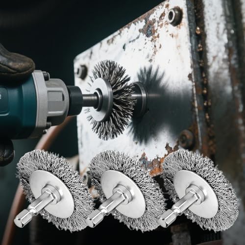 2" Wire Brushes for Drill, Stainless Steel Wire Wheel Brushes Kit with 1/4-Inch Hex Shank, 6 Pieces