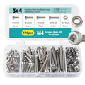 M4 x 10mm 20mm 30mm 40mm Hex Socket Head Cap Screws Bolts and Nuts, Stainless Steel 304, Bright Finish, Metric Allen Drive, Fully Thread, Assortment Kit 120PCS - size: Socket M4x10-40mm+Nuts