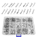290PCS Car Electrical Wire Terminal Pins Connector, 1/1.5/1.8/2.2/2.8/3.5mm Male & Female Wire Pin, 21Type Non-Insulated Plug Electrical Crimp Terminal Pin Connector