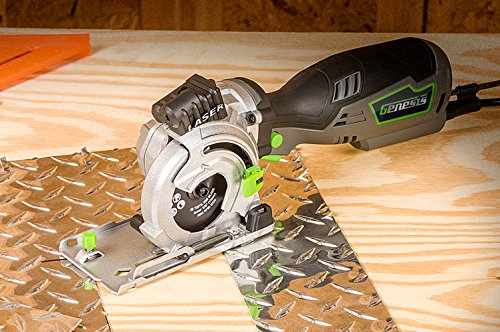 Genesis GPCS535CK 5.8 Amp 3 1/2” Control Grip Plunge Compact Circular Saw Kit with Laser, Miter Base, 3 Assorted Blades, Vacuum Adapter Hose, Rip Guide and Carrying Bag - style: Plunge Circular Saw 3-1/2"