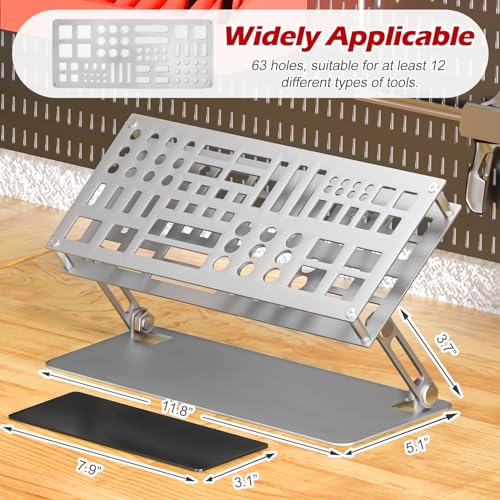 Screwdriver Organizer Holder Rack: Height Adjustable (Silver) - color: Silver