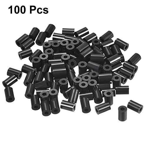 uxcell Nylon Round Spacer Washer 3.2mm ID 7mm OD 11mm Height for M3 Screws Black 100Pcs - size: 3.2mmx7mmx11mm