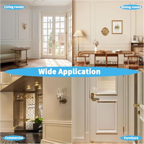 Art3d Pre-Cut Wall Molding Set, Ready-to-Assemble Panels, 3 Top 3 Bottom - color: White: Style 1