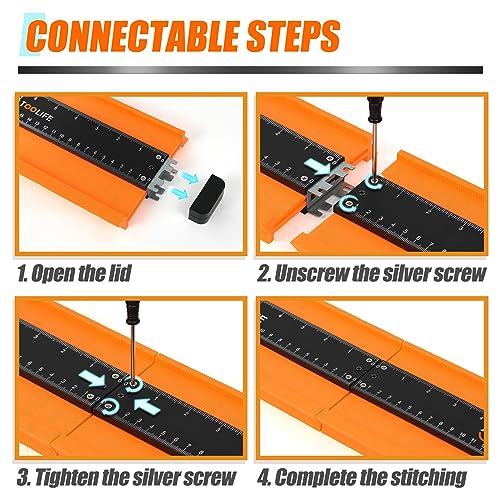 TOOLIFE 20 Inch Connectable Contour Gauge, Gifts for Men, Dad and Husband - style: 20 INCH-CONNECT