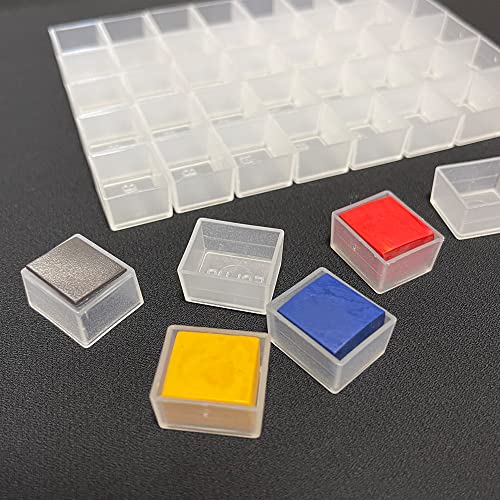 FCLUB 150PCS Transparent Watercolor Half Pans, Empty Paint Pans - style: 150Pcs Transparent Half Pans