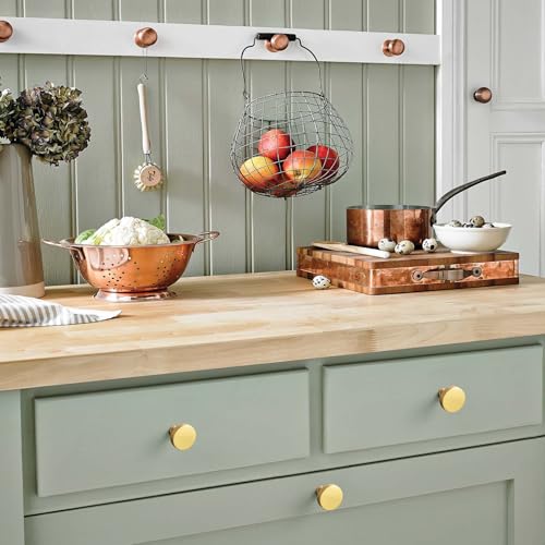 Goo-Ki 6 Pack Brushed Brass Cabinet Knobs Kitchen Drawer Knob Zinc Alloy Solid Hardware - Modern Single Hole/Screw Bar Cabinet Pulls Handles - color: Brushed Brass, size: 1.2 Inches