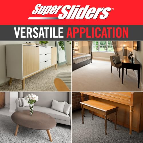Super Sliders 2-1/2" Round Reusable Furniture Sliders for Carpet, Anti-Slip Protective Furniture Moving Pads for Beds, Sofas, Dressers, Set of 8, Brown
