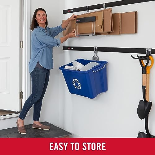 Rubbermaid Garage FastTrack Recycled Cardboard Holder, Wall Mounted Recycling System, Holds up to 20 pounds, Satin Nickel, for Home/Garage - style: Cardboard Holder