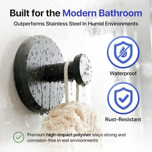 HOME SO Suction Cup Hooks for Shower & Bathroom Towel Holder 4-Pack Black - color: Matte Black, size: 4 Pack