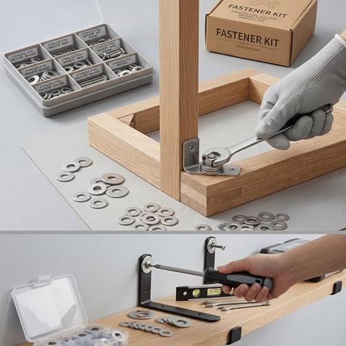 Stainless Steel Flat Washers Assortment, 18-8 (304) Stainless Steel, 547-Piece Set (Assorted Metric Sizes M3-M12, 3mm, 4mm, 5mm, 6mm, 8mm, 10mm, 12mm) with Plastic Storage Case