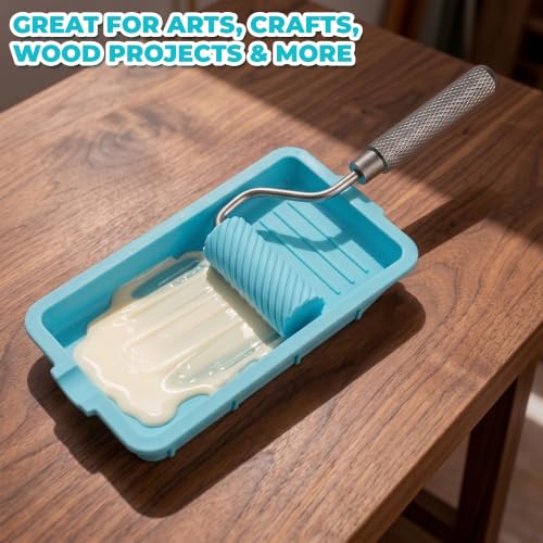 Silicone Glue Roller Kit with Tray & Spreader Professional Paint Applicator