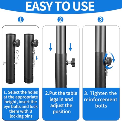 VinBee Folding Table Risers,Folding Table Leg Extenders,Levels Height Adjustable Risers for DIY & Office,Dining,Standing Desk 4Pack (7.7 inch (5 Levels) New) - size: 7.7 inch (5 Levels) new