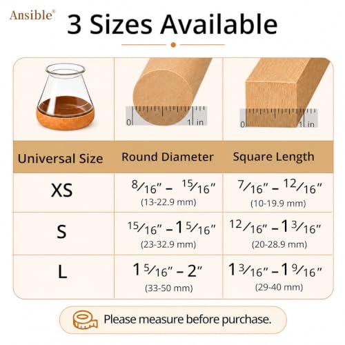 Ansible 36Pcs Chair Leg Floor Protectors for Hardwood Floors, Silicone Caps - size: X-Small