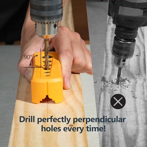 POWERTEC Drill Guide - Multi-Functional Drill Jig Block w/ 6 Common Drill Bit Sizes - for Straight Drilling Holes, Woodworking Tool, 1 PK (71971V) - style: Multi-Functional Drill Guide Jig Block (6 Sizes)
