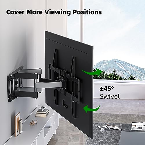 Full Motion TV Wall Mount for Most 37"-84" Flat Screen TV, Swivel or Tilt TV Wall Bracket with Dual Articulating Arms, for 12"-16" Wood Studs, Max VESA 600x400mm, Load 120 lbs by USX MOUNT - size: 37-84 inch, 120 lb