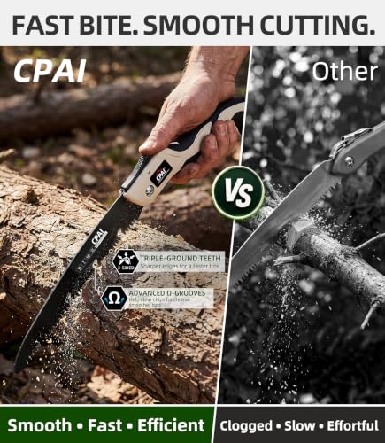 10-Inch Folding Saw, 7 TPI SK5 High-Carbon Steel Pruning Saw