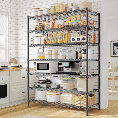 DurayLoly 82.6" H 7-Tier Metal Shelving Unit 1400LBS Adjustable Shelves - size: 45" W x 82.6" H x 13.5" D
