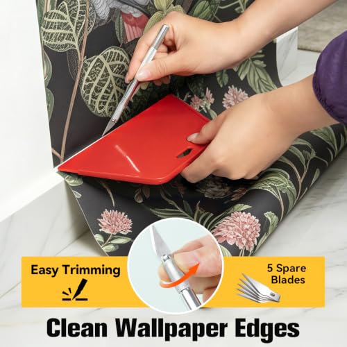 tiptopcarbon Wallpaper Kit Wallpaper Smoothing Tool Wallpaper Tools for Peel and Stick on Contact Paper Hanging Vinyl Backsplash Window Film - color: 01 Basic Kit