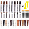 SEISSO Wood Furniture Repair Kit - Set of 42 Hardwood Laminate Vinyl Floor Repair Kit Wood Fillers, Markers and Wax Sticks - Used for Cover Ups Scratches, Stains, Holes for Table, Door, Cabinet - size: Large