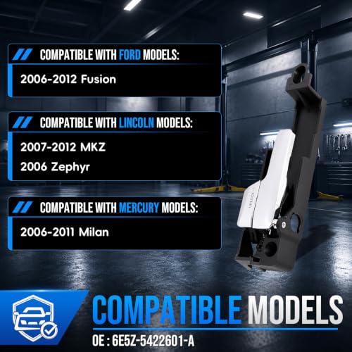 Interior Door Handle, Front Left Driver Side Compatible with 2006-2012 Ford Fusion, 07-12 Lincoln MKZ 06 Lincoln Zephyr, 2006-2011 Mercury Milan, OE# 6E5Z-5422601-A, 6E5Z5422601A